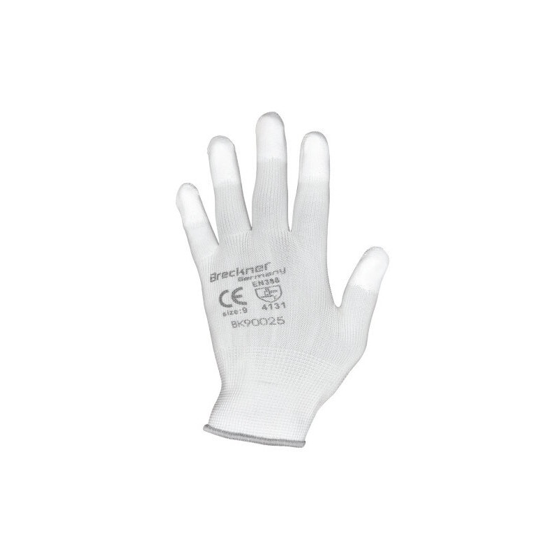 Set manusi de protectie sintetice cauciucate albe, 12 bucati, marimea S Breckner Germany