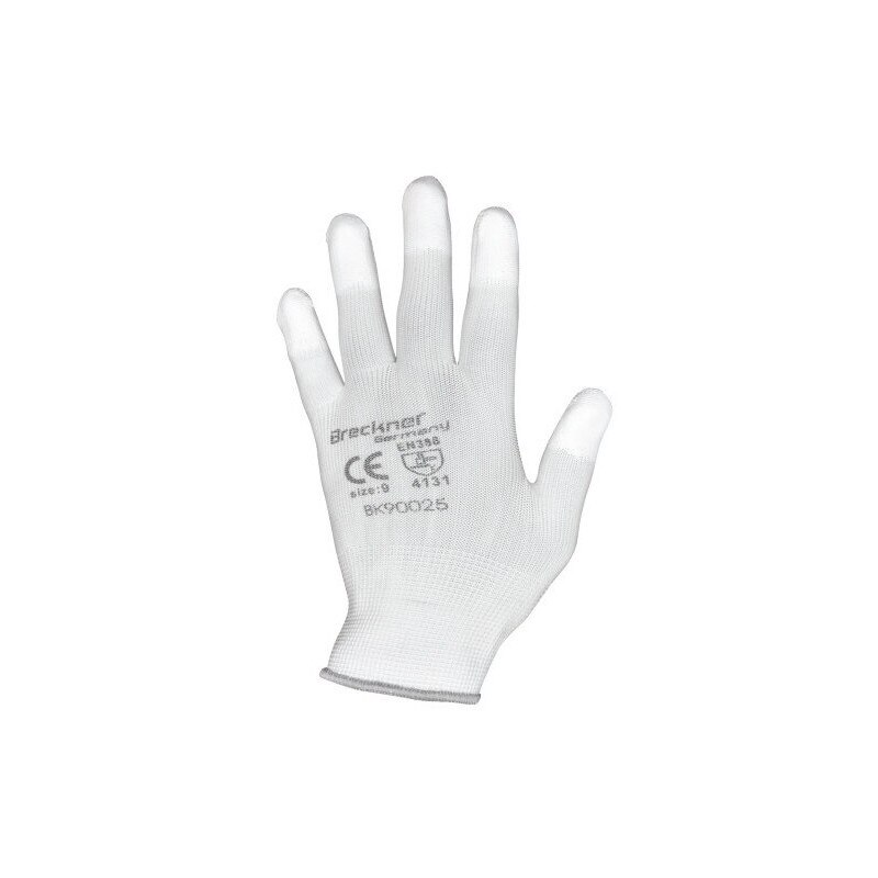 Set manusi de protectie sintetice cauciucate albe, 12 bucati, marimea M Breckner Germany