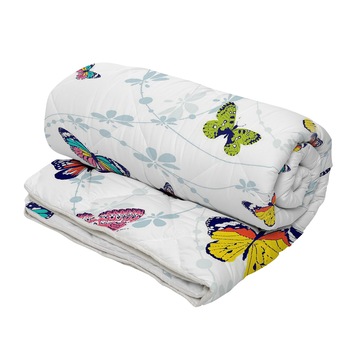 Pilota Alcam Fluturi Multicolori, microfibra matlasata, 250g/mp, 200x220 cm Pilota Alcam Fluturi Multicolori, microfibra matlasata, 250g/mp, 200x220 cm