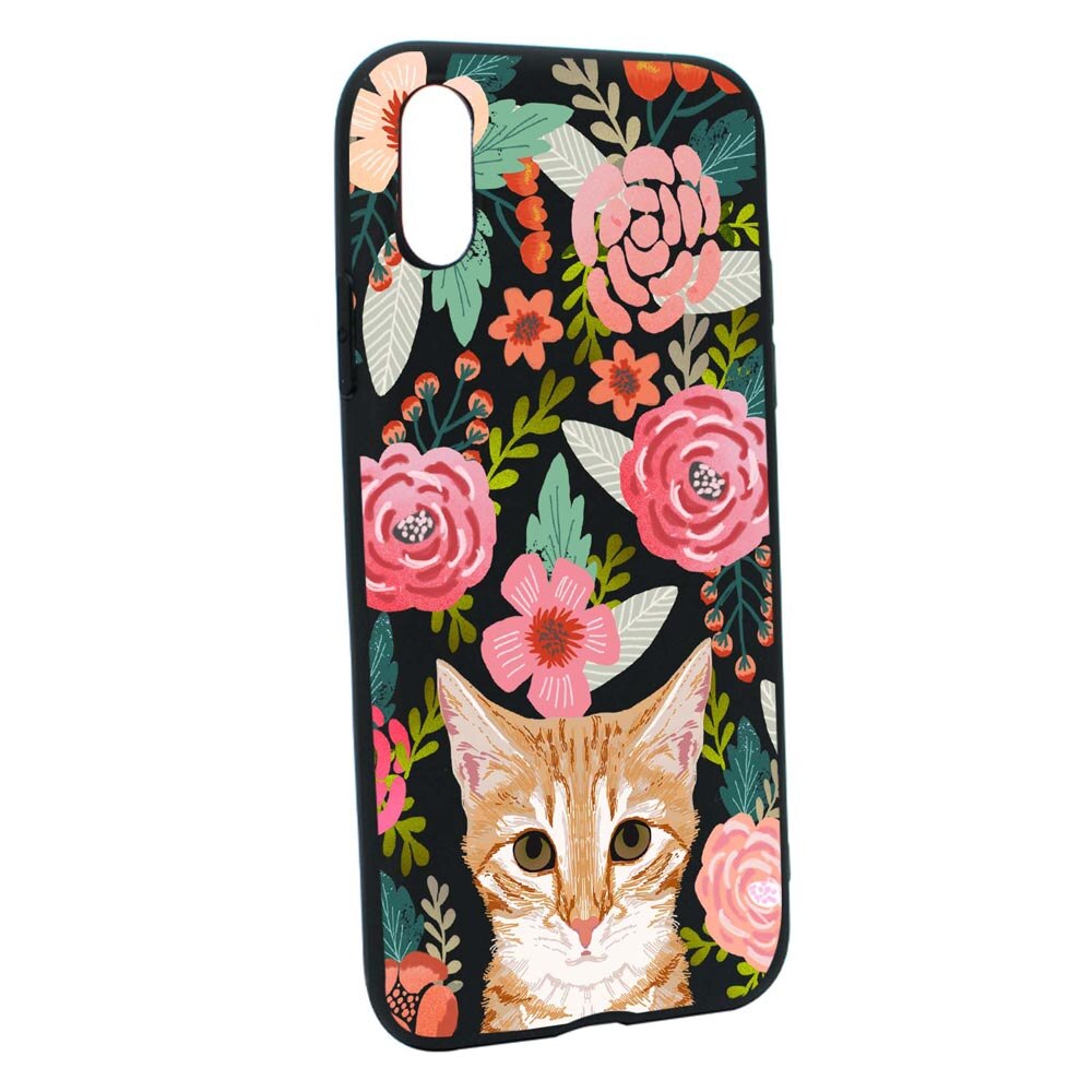 Husa Cat and Flowers, pentru Samsung Galaxy S21 Plus, rezistenta la uzura, anti-alunecare, din silicon Premium, din silicon Premium, B638