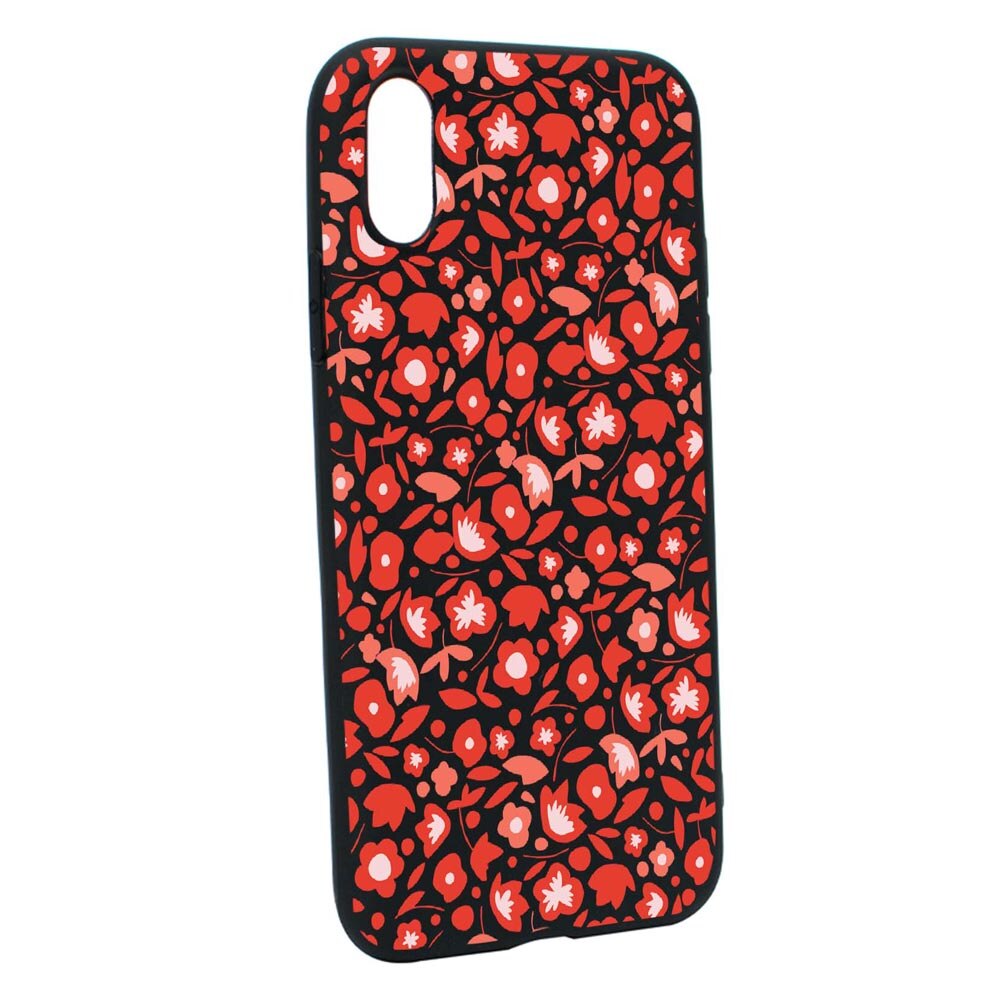 Husa Silicon Red Flower Pattern, compatibila cu Xiaomi Redmi K40 / Redmi K40 Pro, rezistenta la uzura, anti-alunecare, B631