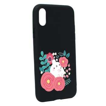 Husa Rabbit in flowers, pentru Samsung Galaxy S21 Plus, rezistenta la uzura, anti-alunecare, din silicon Premium, din silicon Premium, B686 Husa Rabbit in flowers, pentru Samsung Galaxy S21 Plus, rezistenta la uzura, anti-alunecare, din silicon Premium, din silicon Premium, B686