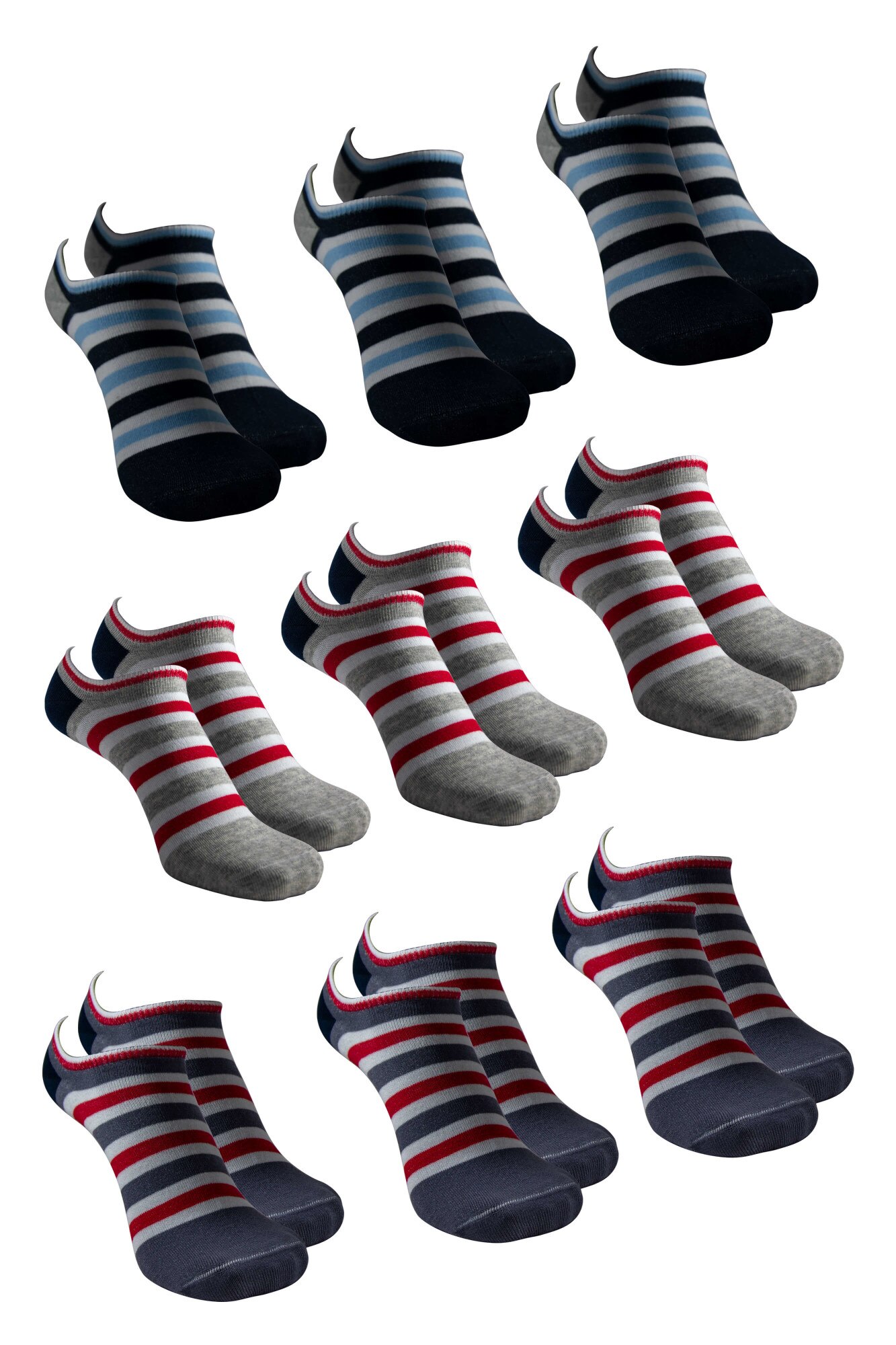 Set Overall 9 perechi de sosete scurte, barbati, Multicolor