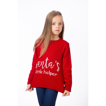 Pulover de fetite santa's, Rosu Pulover de fetite santa's, Rosu