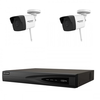 Kit 2 camere supraveghere Wi-Fi HiWatch HikVision, 2MP, IR 30m + NVR 8 canale, 4MP, H.265+, 80mbps + Surse Kit 2 camere supraveghere Wi-Fi HiWatch HikVision, 2MP, IR 30m + NVR 8 canale, 4MP, H.265+, 80mbps + Surse