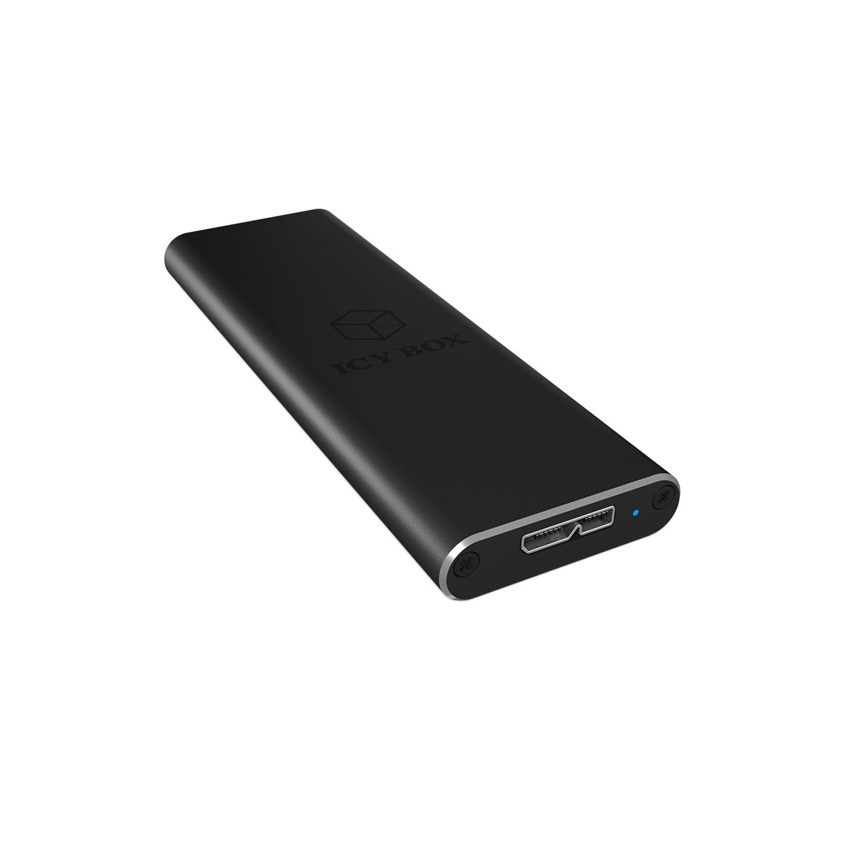 Rack extern M.2 SATA B sau B+M Key SSD la USB-A 2.0 & 3.0 RaidSonic ICY BOX, negru, carcasa aluminiu