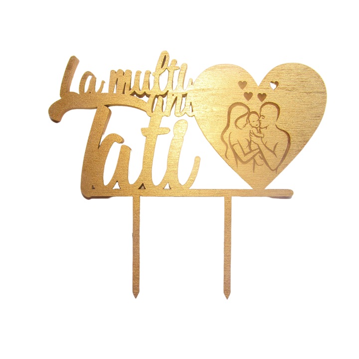 Topper tort La multi ani Tati, auriu