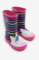 JoJo Maman Bebe, Cizme medii de ploaie cu imprimeu, Fucsia/Albastru/Galben, 22 EU