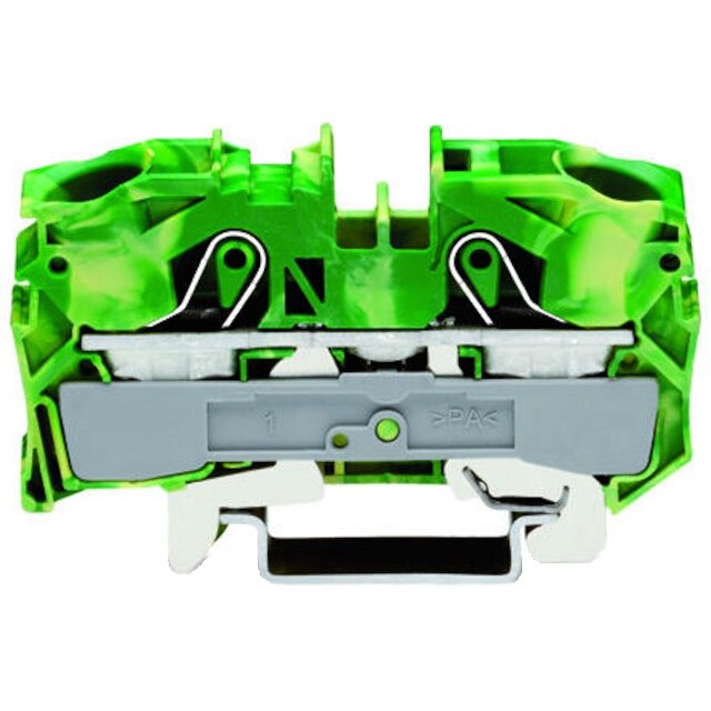 Clema rand Wago TOPJOB®S, 1 intrare/1 iesire, 16 mm², galben-verde