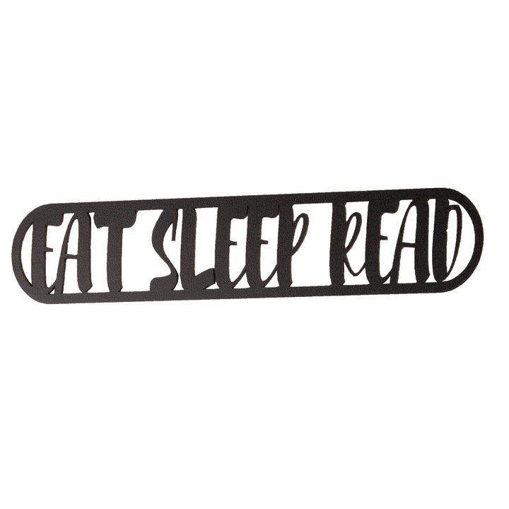 Semn de carte din lemn decupat Eat Sleep Read