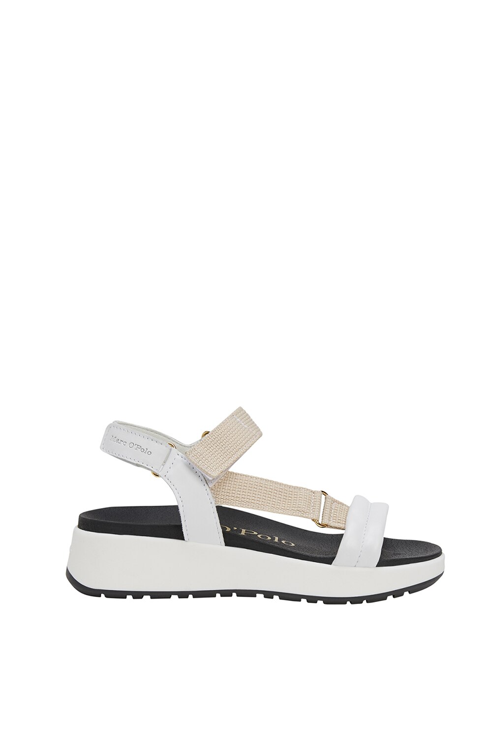 Marc O'Polo, Sandale wedge de piele si material textil