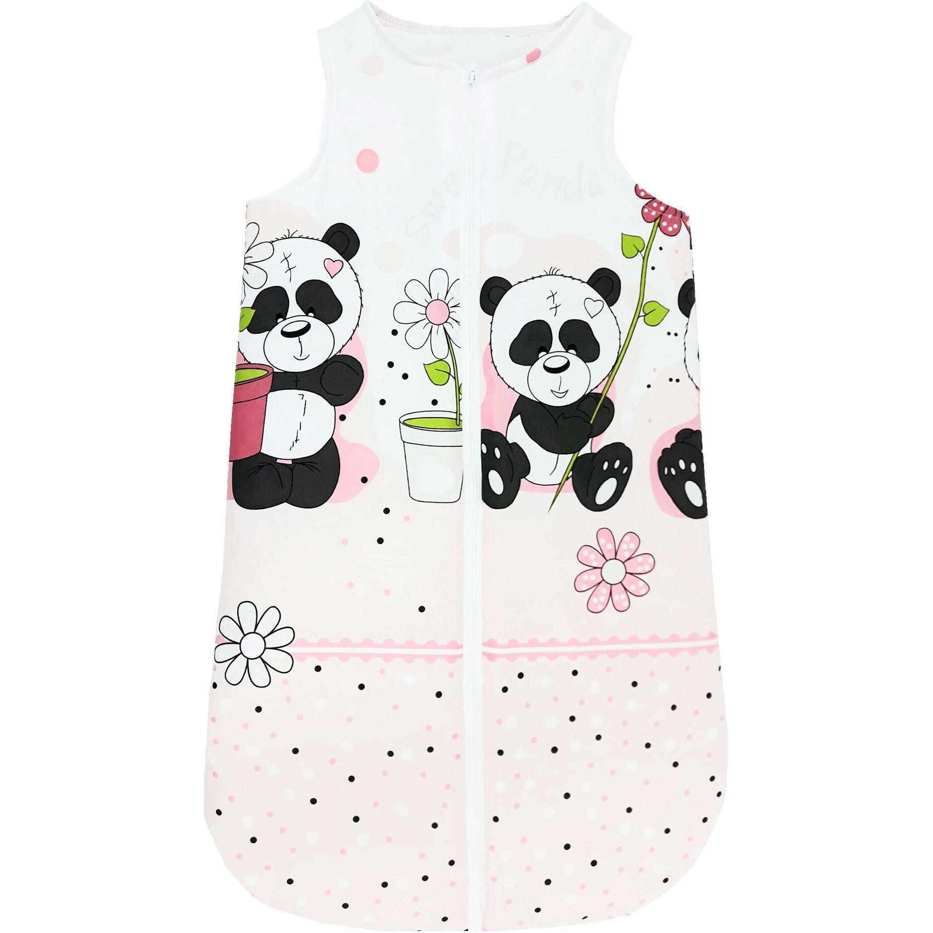 Sac de dormit iarna Ursuletul Panda roz 64 cm