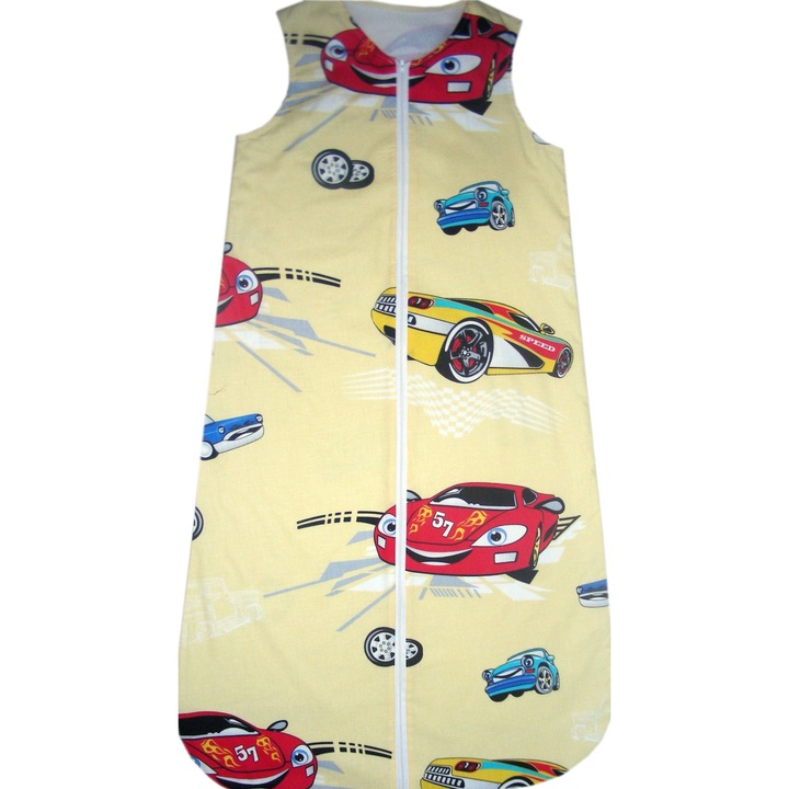 Sac de dormit iarna Masinute crem Diblidu 64 cm