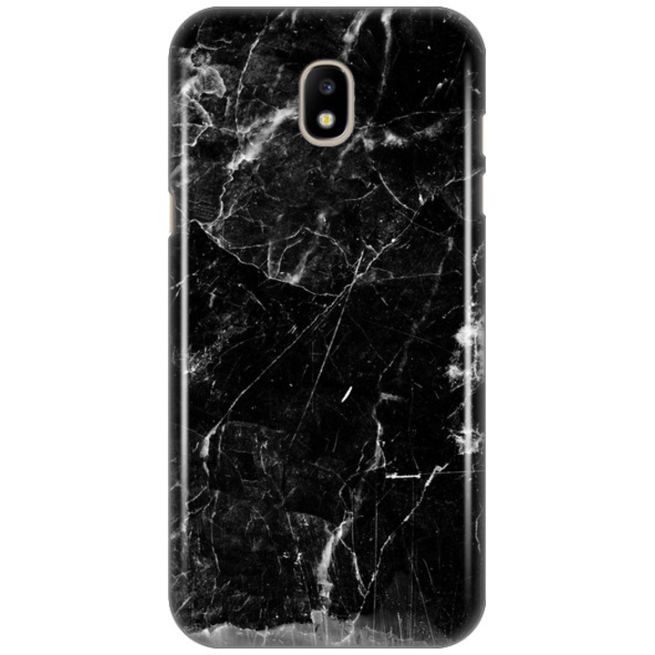 Husa de protectie, Marble Case, Samsung Galaxy J7 (2017), Negru/Alb