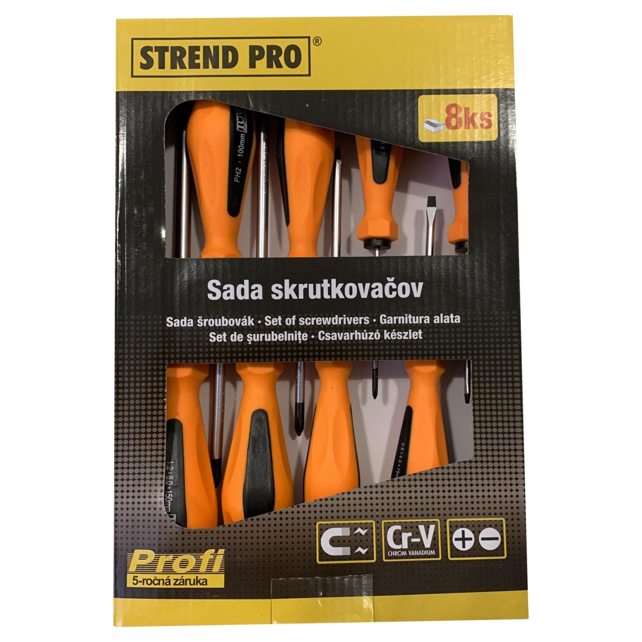 Set surubelnite Strend Pro SD9971, drepte si in cruce, 8 piese, Cr-V