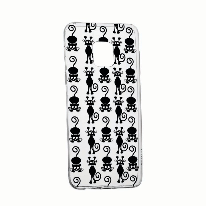 Husa Silicon Compatibila cu Xiaomi Poco X3 (NFC) / Poco X3, Black Cat, rezistenta la uzura, anti-alunecare, 115