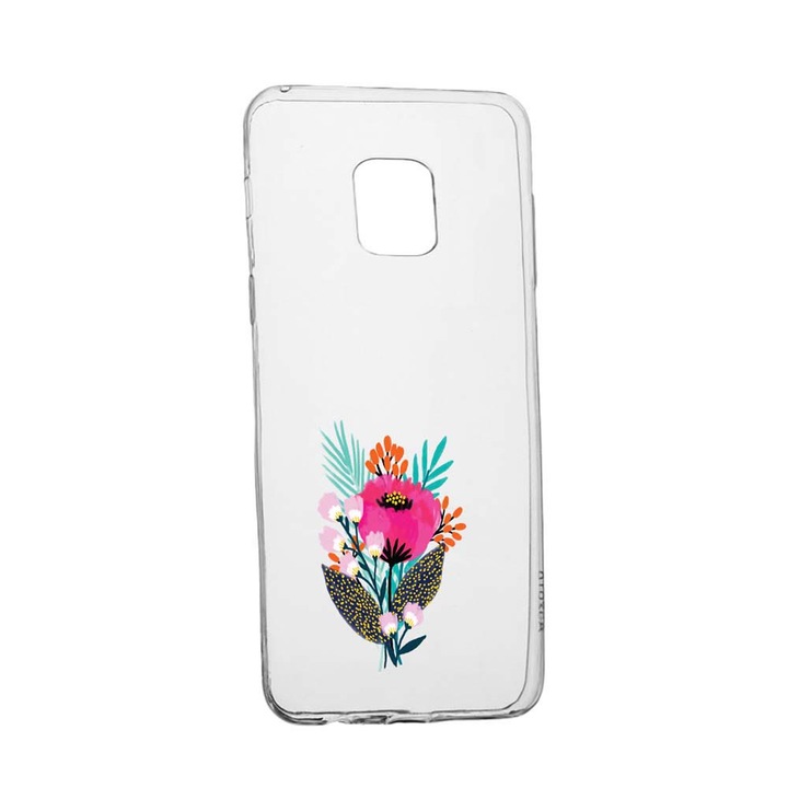 Husa Flowers, pentru Xiaomi Redmi Note 9, rezistenta la uzura, anti-alunecare, din silicon Premium, 641