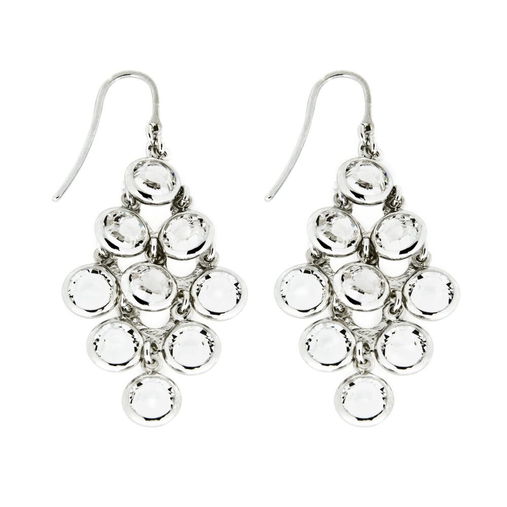 Cercei argint placat cu rodiu - Lots of Crystals