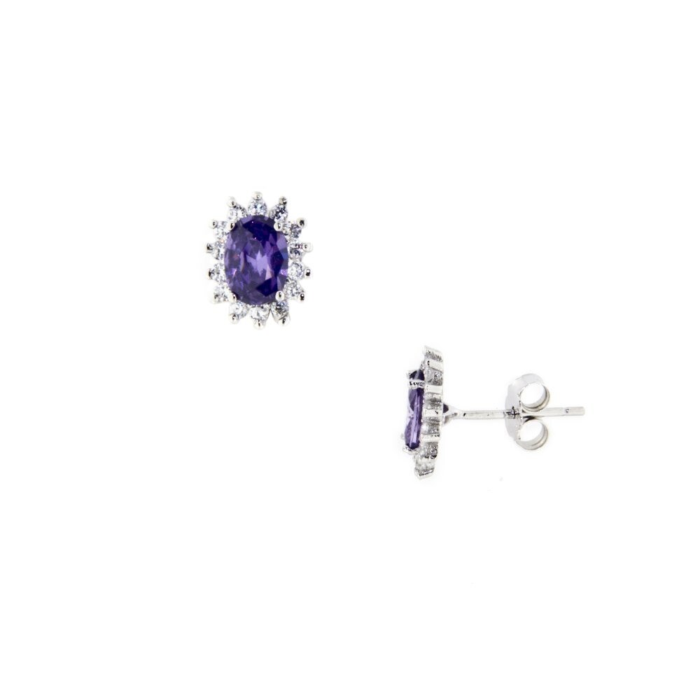 Cercei argint cu multiple cristale Cubic Zirconia
