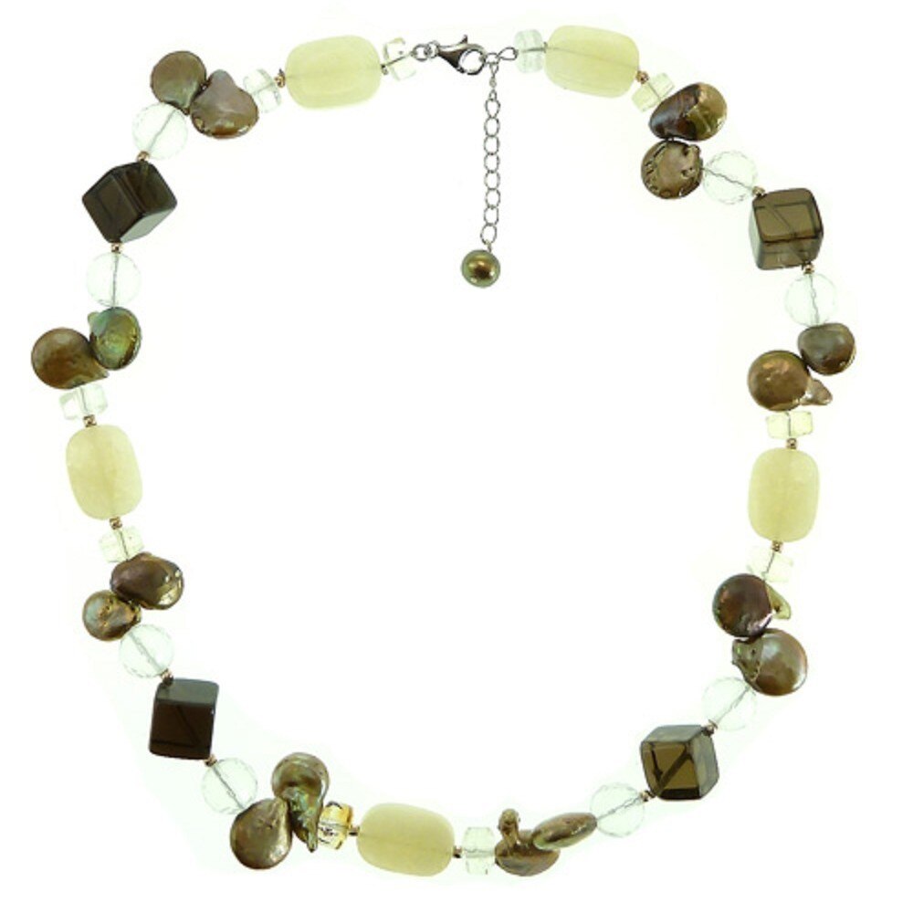 Colier cu perle de cultura si topaz