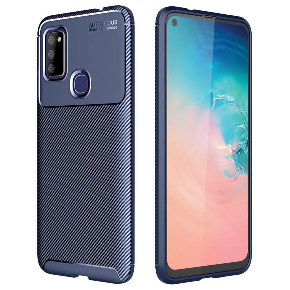 Husa Samsung Galaxy M51 TPU Carbon Fiber Navy