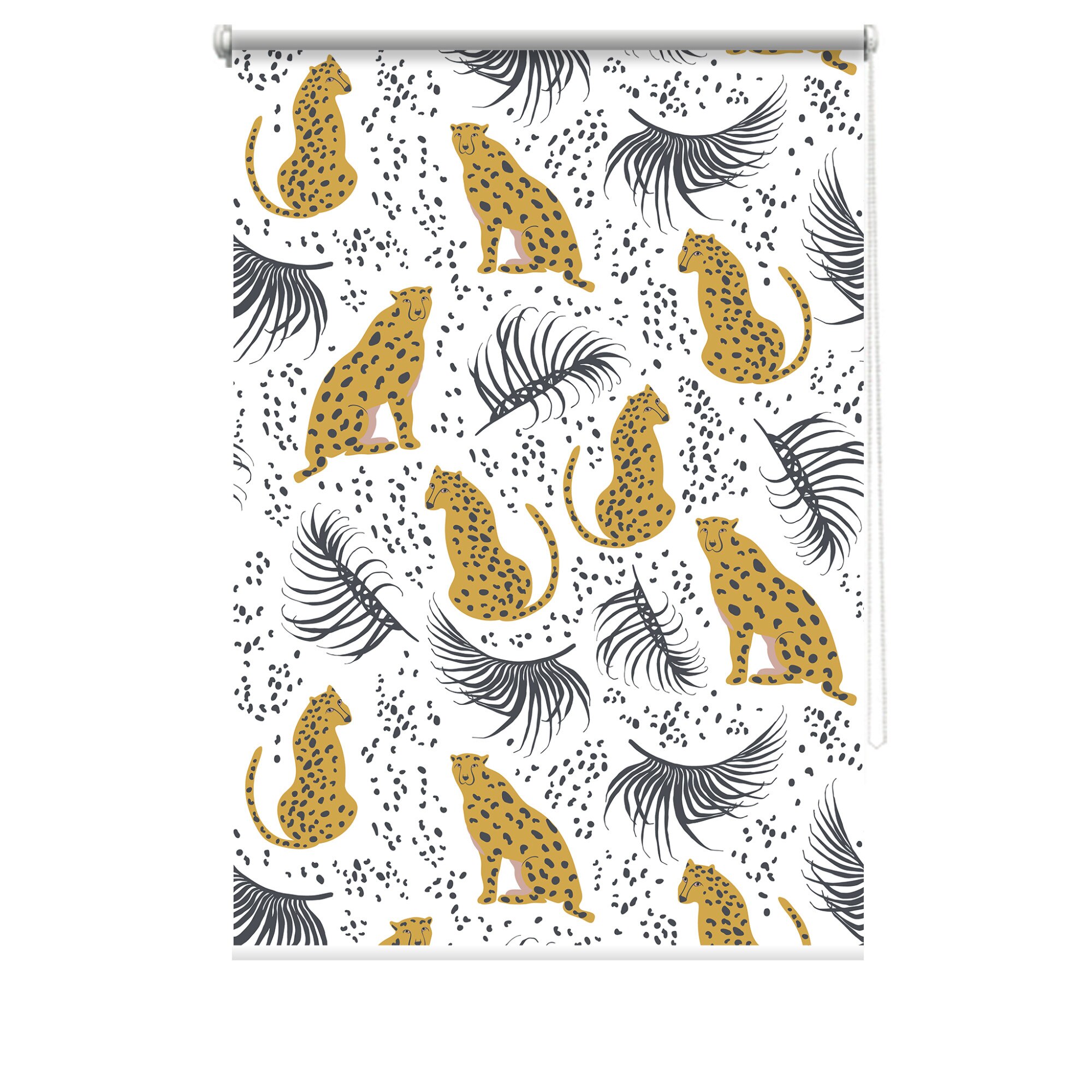 Rulou textil cu print, opac, verso alb, Safari 4, multicolor, 62x150 cm