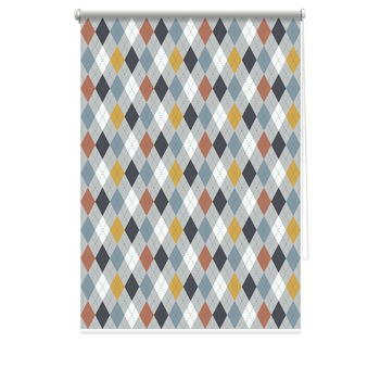 Rulou textil cu print, opac, verso alb, Geometric 6, multicolor, 80x150 cm Rulou textil cu print, opac, verso alb, Geometric 6, multicolor, 80x150 cm