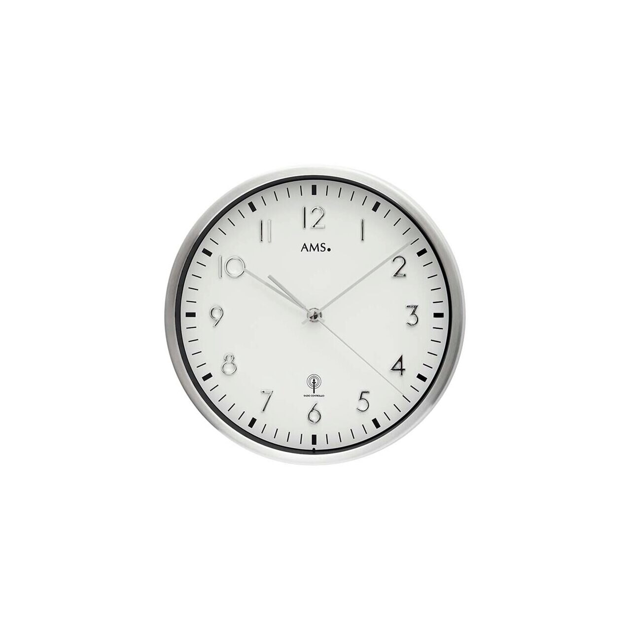 Ceas de perete AMS 5912, Quartz, Alb, Analogic, Modern