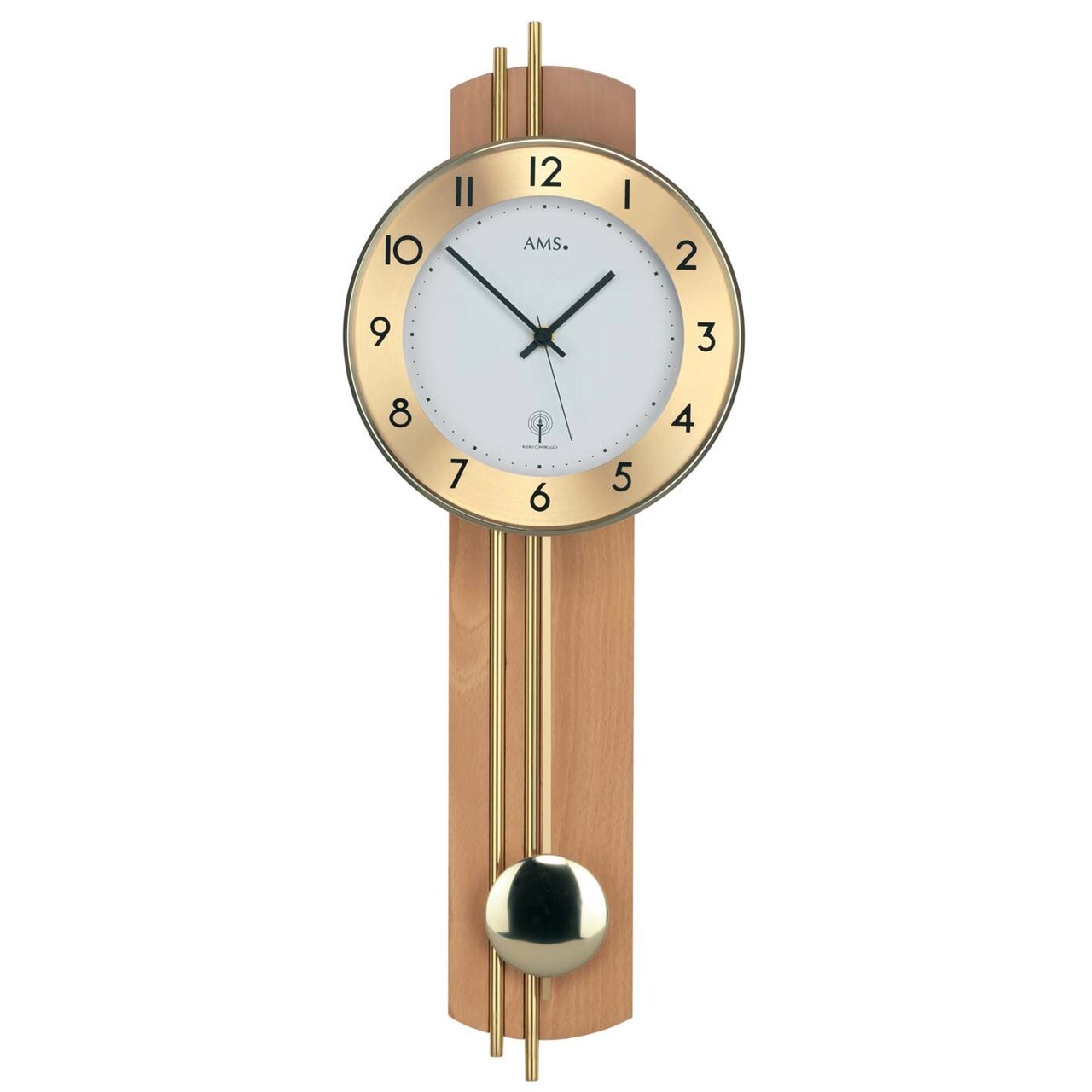 Ceas de perete AMS 5266/18, Quartz, Alb, Analogic, Modern