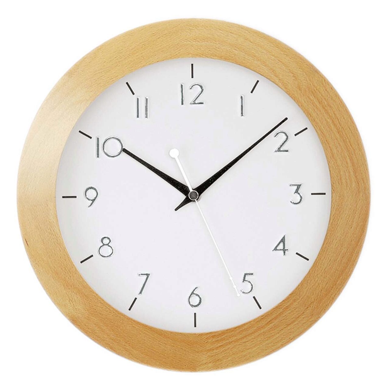 Ceas de perete AMS 5836, Quartz, Alb, Analogic, Rustic