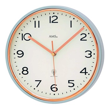 Ceas de perete AMS 5509, Quartz, Alb, Analogic, Modern Ceas de perete AMS 5509, Quartz, Alb, Analogic, Modern