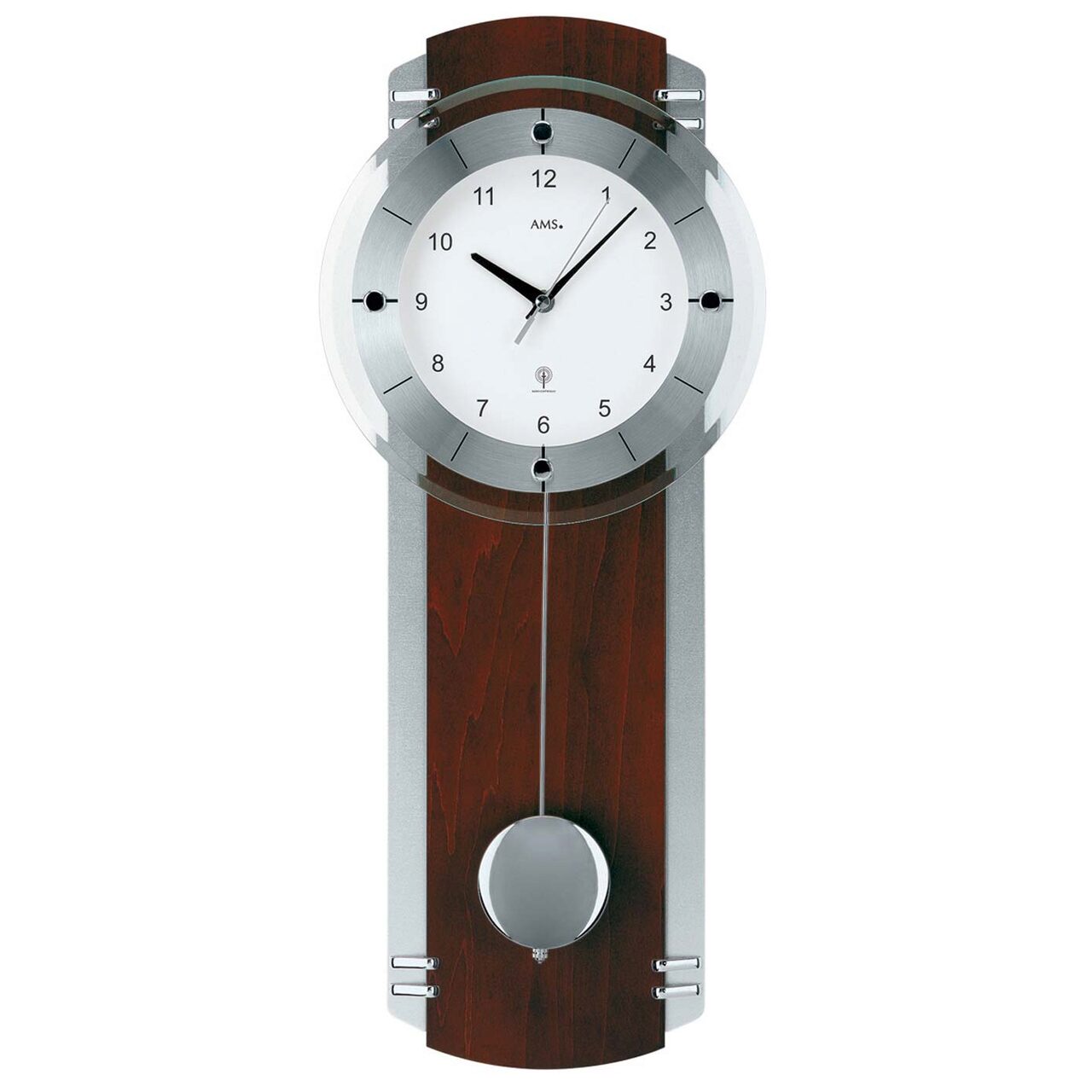 Ceas de perete AMS 5245/1, Quartz, Alb, Analogic, Modern