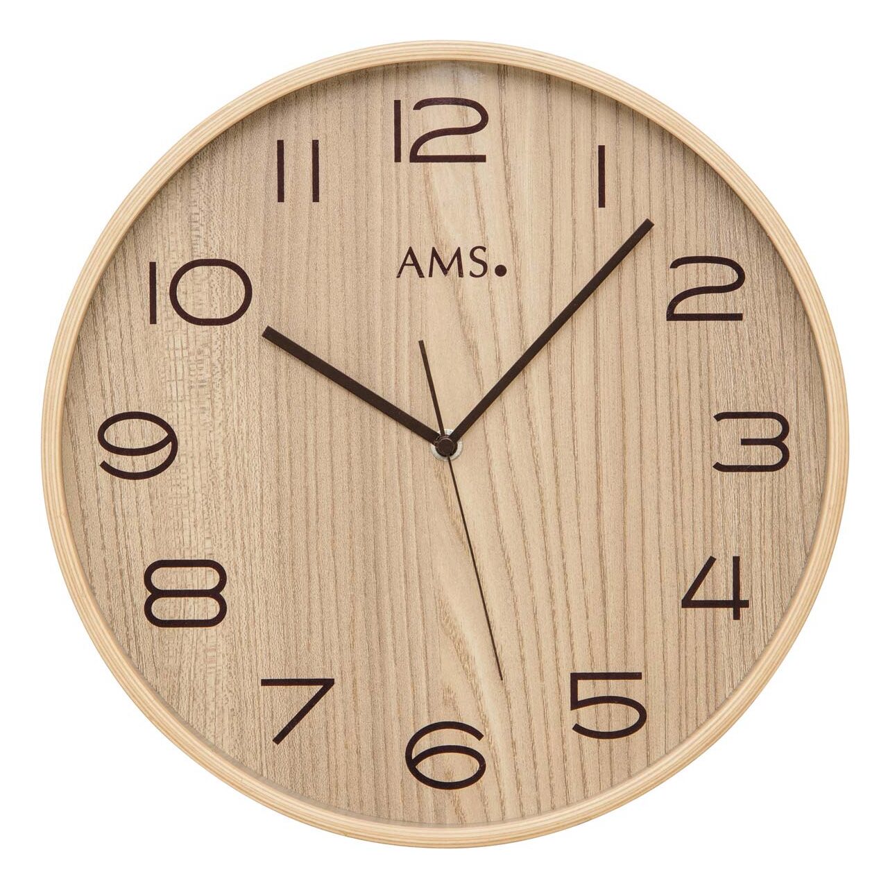 Ceas de perete AMS 5514, Quartz, Bej, Analogic, Modern