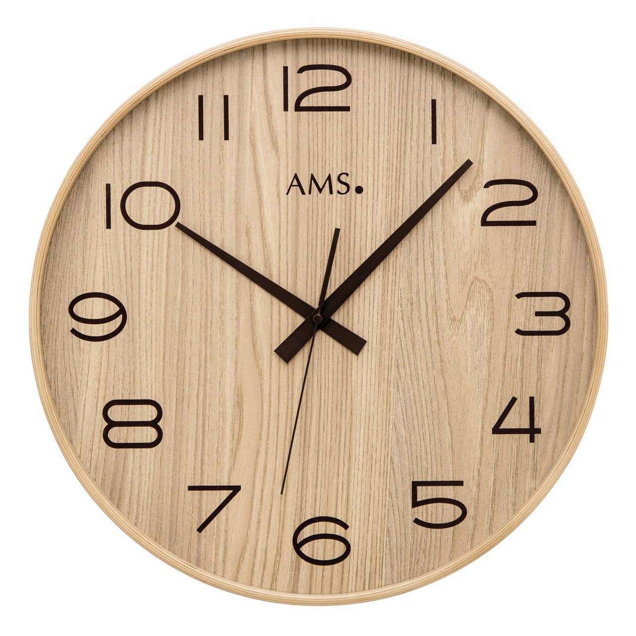 Ceas de perete AMS 5522, Quartz, Bej, Analogic, Modern