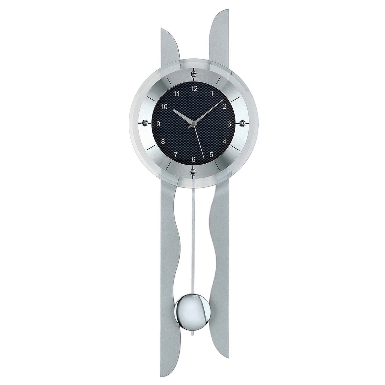 Ceas de perete AMS 5243, Quartz, Negru, Analogic, Modern