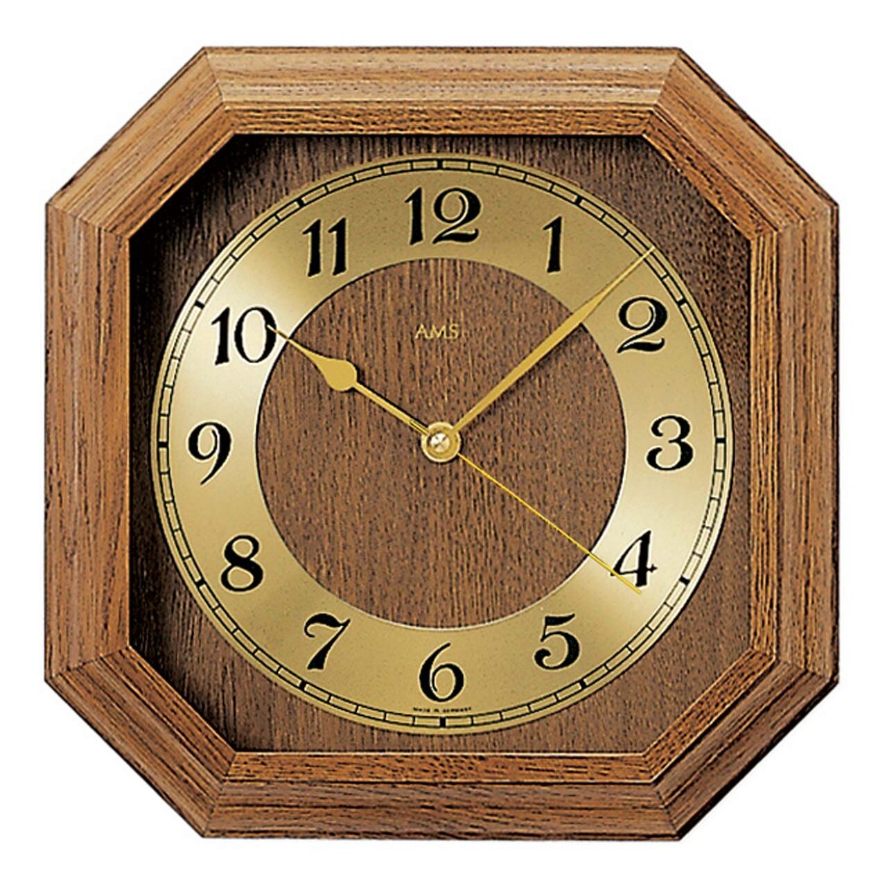 Ceas de perete AMS 5864/4, Quartz, Auriu, Analogic, Clasic