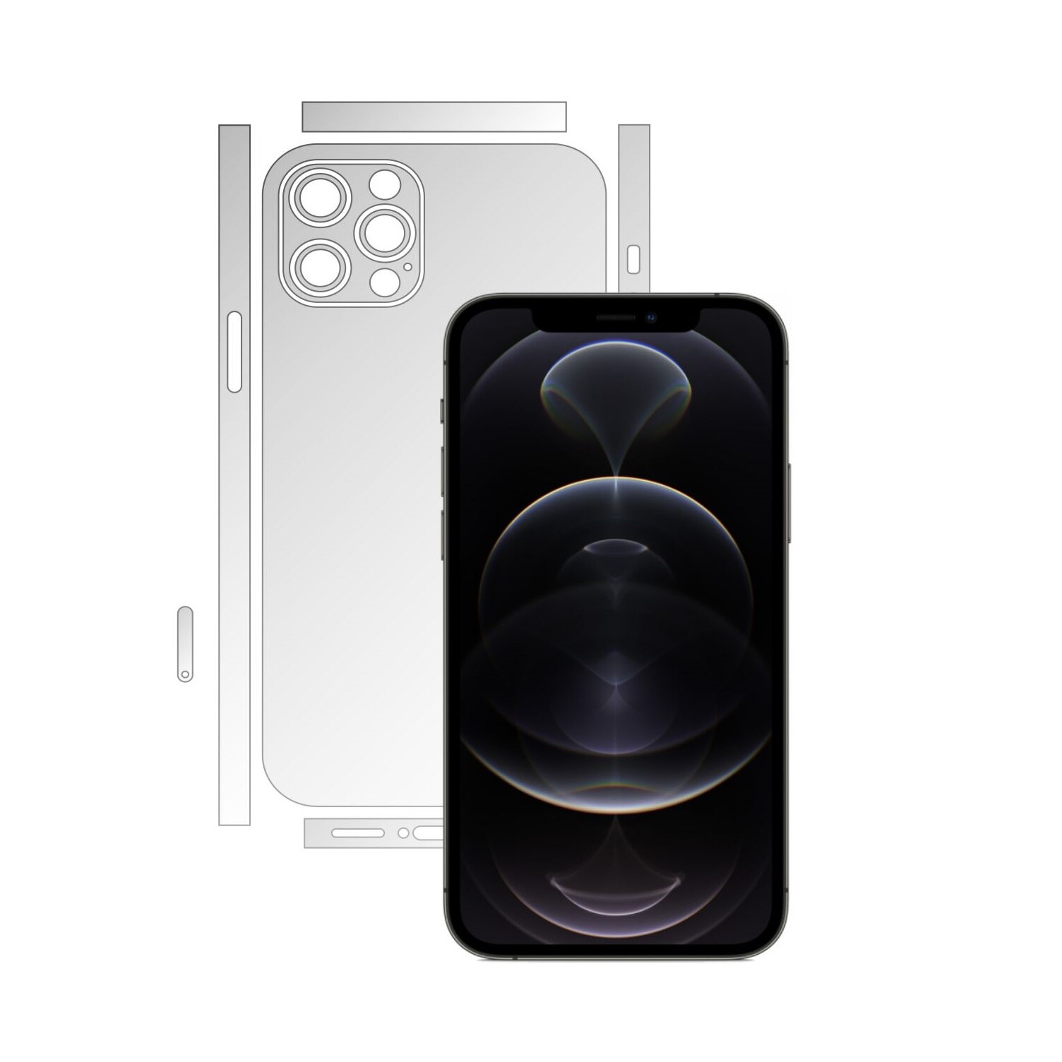 Folie Protectie Spate Invisible Skinz Matte pentru Apple iPhone 12 Pro - Siliconica Mata Anti-Amprenta, Anti-Reflex,cu taiere Split Cut pentru Carcasa Spate si Laterale, Skin Adeziv Transparent