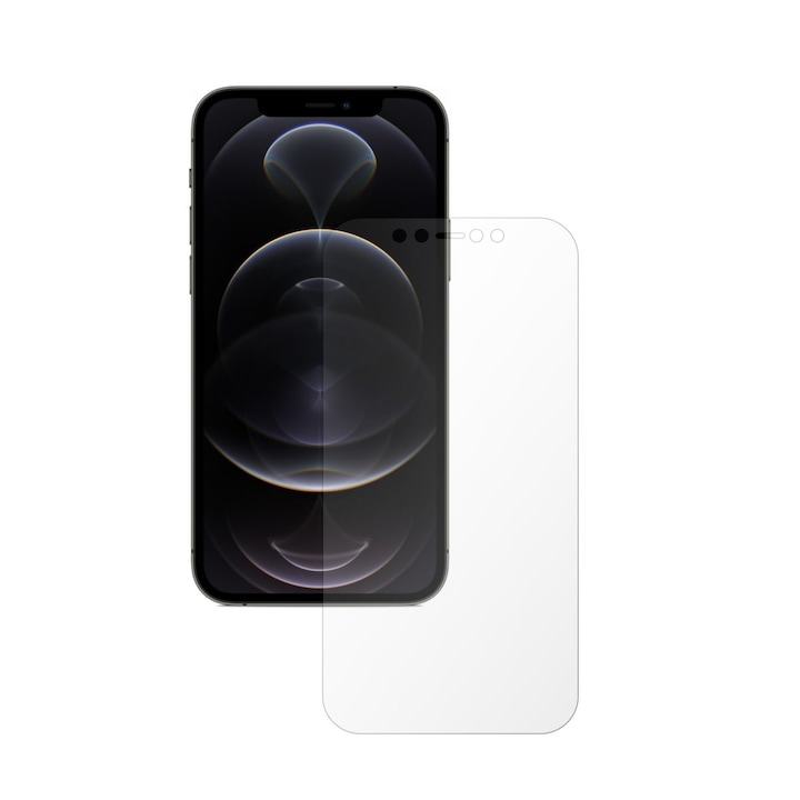 Set 2X Folie Protectie Ecran Invisible Skinz Matte pentru Apple iPhone 12 - Siliconica Mata Anti-Amprenta, Anti-Reflex, Adeziva si Flexibila