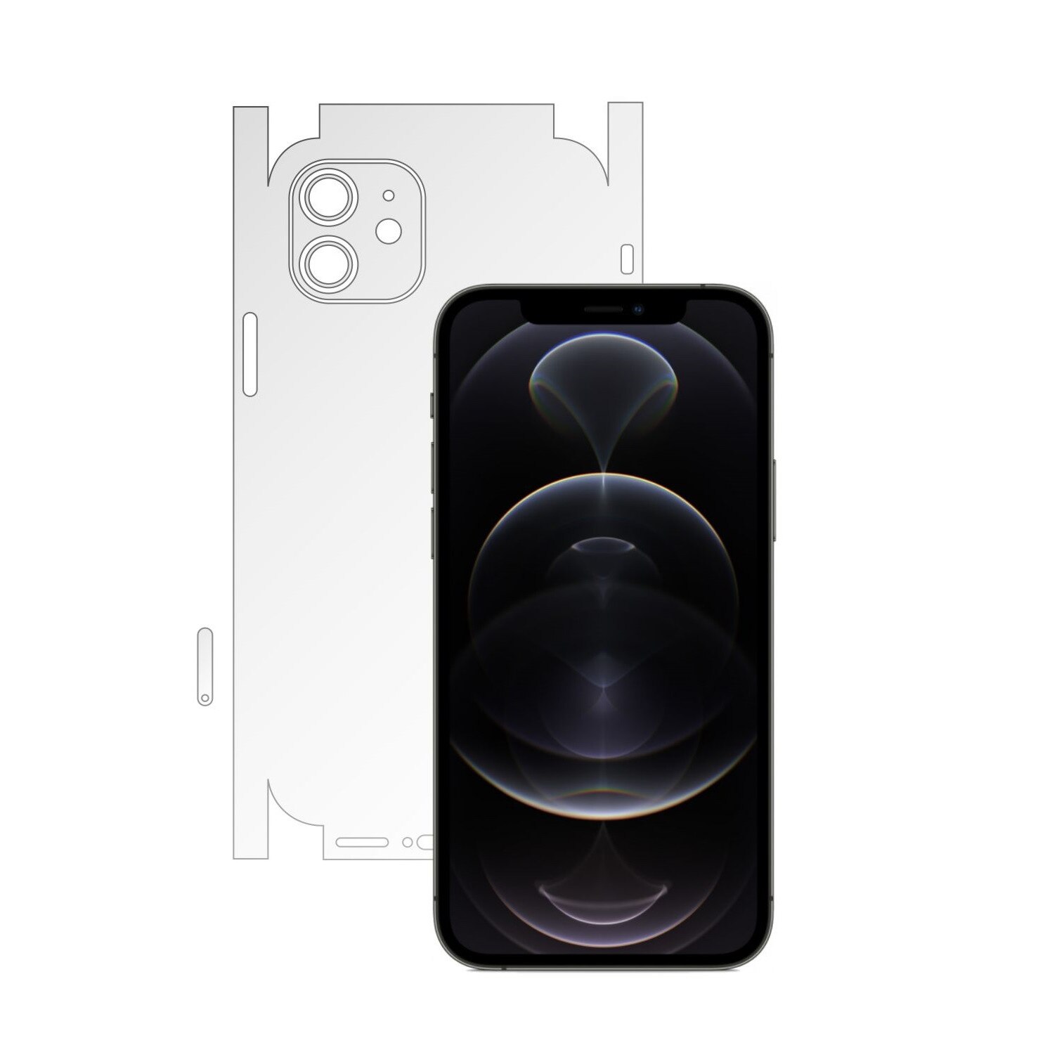 Folie Protectie Spate Invisible Skinz HD pentru Apple iPhone 12 - Siliconica Ultra-Clear cu taiere 360 Cut pentru Carcasa Spate si Laterale, Skin Adeziv Transparent