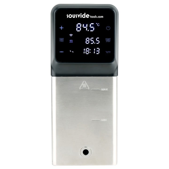 Устройство Sous-Vide Plus IPX7, Капацитет до 80 л, 2200 KW, Температура от 5°C до 99°C, Цифров дисплей с 4-инчов сензорен екран, 130 x 145 x (H) 330 мм