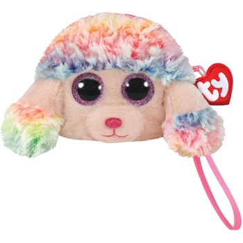 Gentuta de mana din plus TY - Pudelul Rainbow, 10 cm Gentuta de mana din plus TY - Pudelul Rainbow, 10 cm