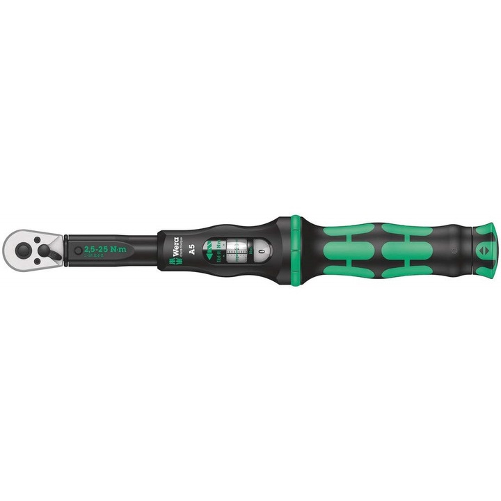 Динамометрична реверсивна тресчотка Wera Click-Torque A5, 290мм, 1/4", 2,5-25Nm