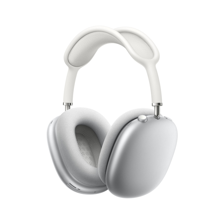 Слушалки Over the Ear Apple AirPods Max, Wireless, Bluetooth, Noise cancelling, Микрофон, Автономия 20 часа, Silver