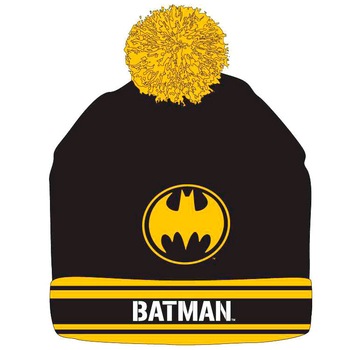 Caciula cu ciucur pentru baieti, DC Comics - Batman, design multicolor Caciula cu ciucur pentru baieti, DC Comics - Batman, design multicolor