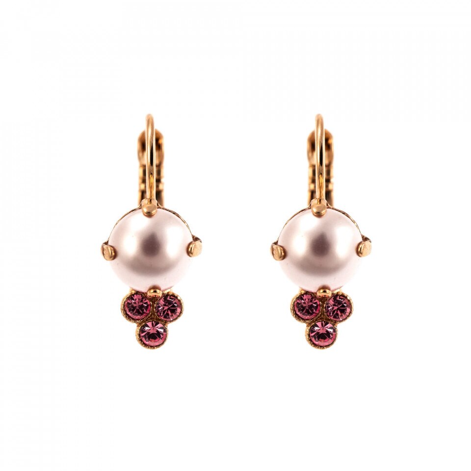 Cercei placati cu Aur roz de 24K, Cristale Swarovski, Antigua by Roxannes - Mariana Jewellery, Roz 1010-121223RG6