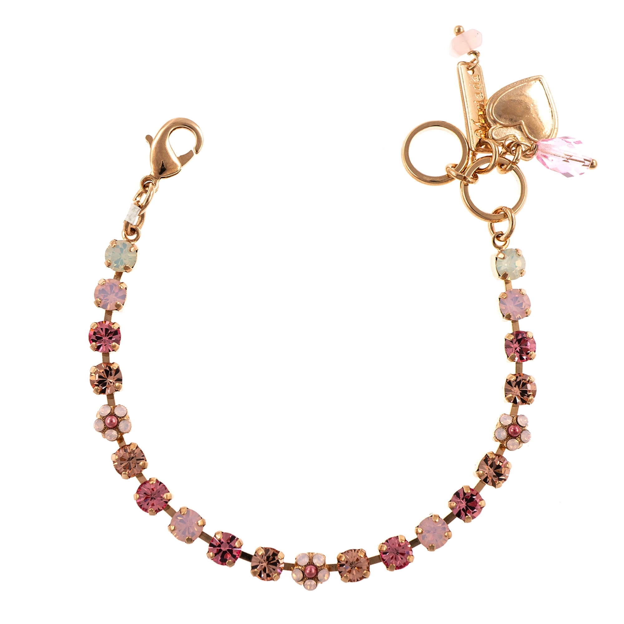Bratara placata cu Aur roz de 24K, Cristale, Antigua by Roxannes - Mariana Jewellery, Roz 4008-223-1RG