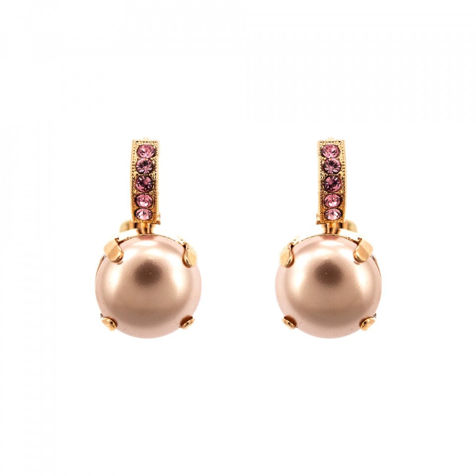 Cercei placati cu Aur roz de 24K, Cristale Swarovski, Antigua by Roxannes - Mariana Jewellery, Roz 1056-223-1RG6