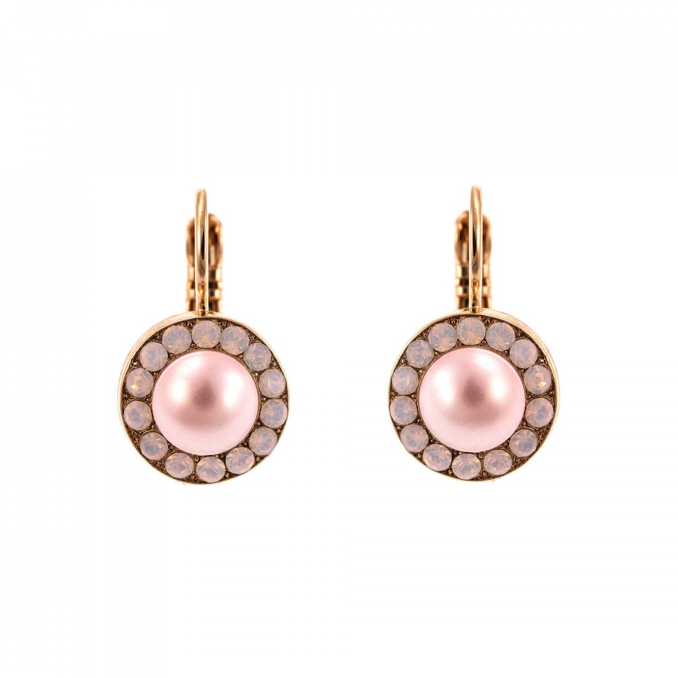 Cercei placati cu Aur roz de 24K, Cristale Swarovski, Antigua by Roxannes - Mariana Jewellery, Roz 1129-223-1RG6