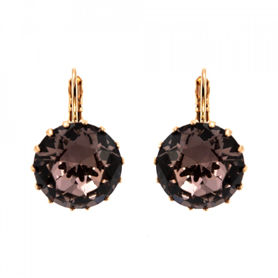 Cercei placati cu Aur roz de 24K, Cristale Swarovski, Lavender - Botanica by Roxannes - Mariana Jewellery, Multicolor 1133/1-212RG6