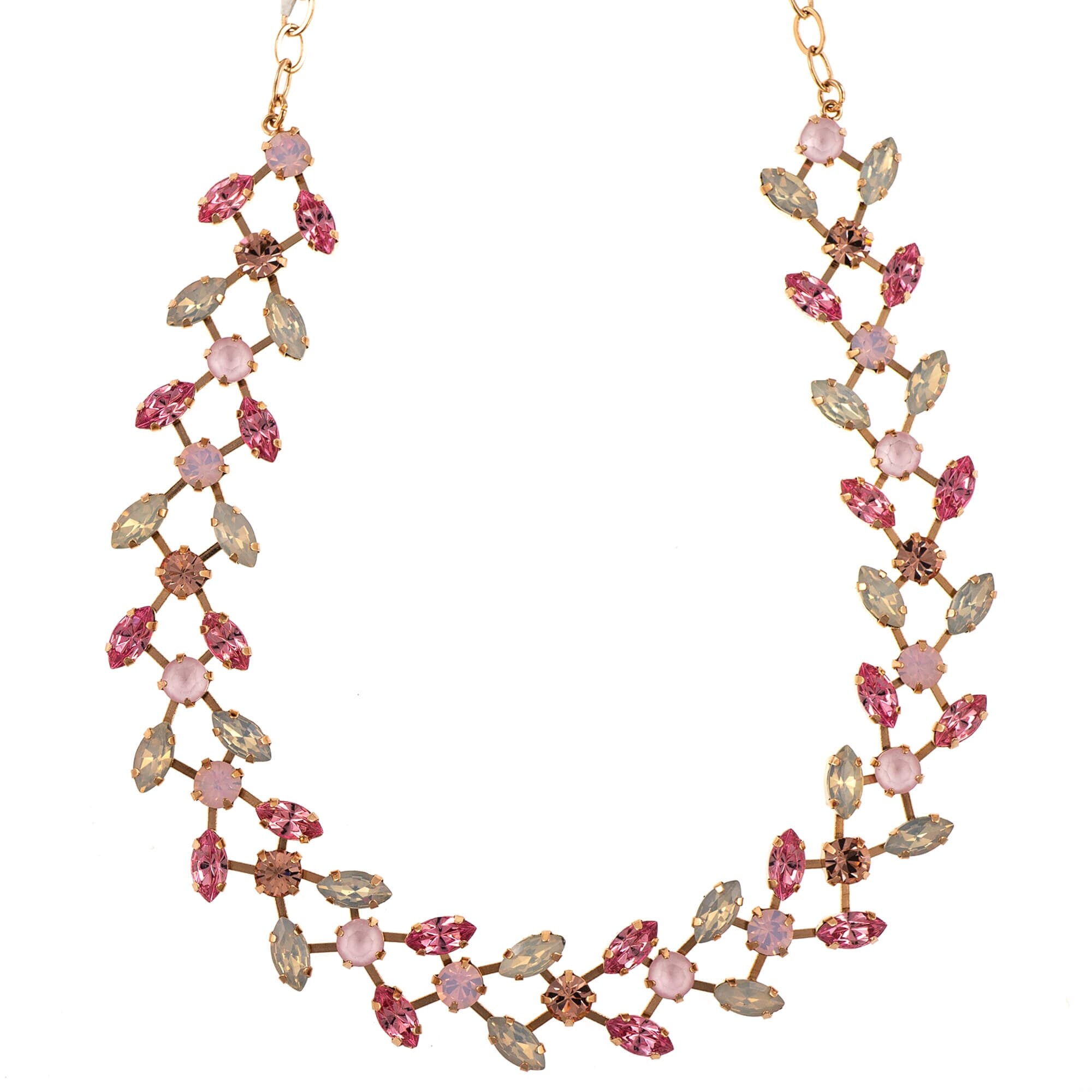 Colier placat cu Aur roz de 24K, Cristale, Antigua by Roxannes - Mariana Jewellery, Roz 3128/3-223-1RG